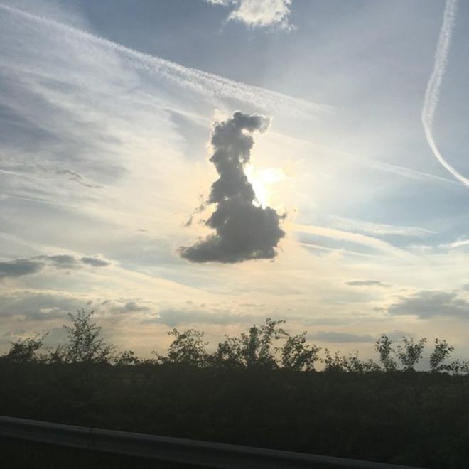 Humans are exceptionally good at identifying patterns in two and three-dimensional spaces - sometimes too good. To illustrate this, note the Great Britain shapped cloud in the image (presumably drifting away from an EU shaped cloud, not shown). More whimsical shaped clouds can also be seen if you have a spare afternoon.  Golcar Matt/Weatherwatchers [BBC News](http://www.bbc.co.uk/news/uk-england-leeds-40287817)