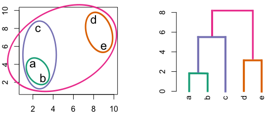 Building a dendrogram using hierarchic agglomerative clustering.